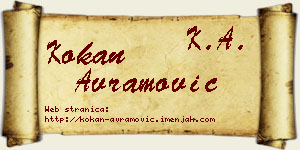 Kokan Avramović vizit kartica